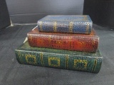 3 Book Design Storage Boxes, Green, Red, Blue Various Sizes