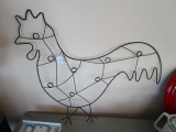 Rooster/Metal Curled Design Wall Décor