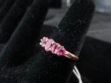 STS 14k Stamped Ring 5 Pink Stones