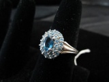 925 Ring Stamped Blue Stones