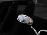 3 Opal Stone Ring 925 Stamped