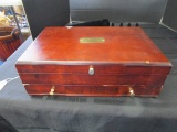 Open Top Wooden Jewelry Box 1 Drawer w/ Contents Misc. Jewelry