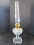 Scalloped Glass Oil Aladdin Lamp w/ Hurricane Glass Shade