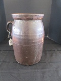 2 Gal Brown Stoneware Churn/Jug w/ Handle