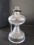 Scalloped Base Glass Oil Lamp w/ Bead Trim