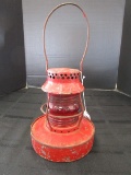 Handlan Red Metal Gas Powered Lantern Lacdede Gas Co.