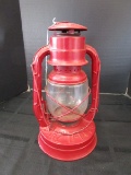 Dietz No.2 Red Metal Lantern D-Lite Glass Lamp