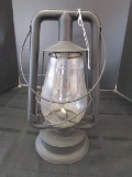 Black Metal Glass Shade Oil Lantern Dietz Fitzall N.Y. USA