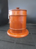 Wooden Barrel Design Hand Turned Humidifer w/ Lid Hand Crafted by Jim George on Base
