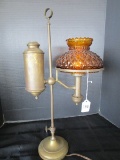 Brass Oil-To-Electric Lamp Vintage