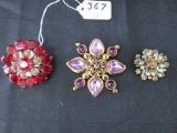 Lot - Misc. Costume Jewelry Brooches