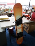 Rage Orange Fade Motif 130 Snowboard w/ Foot Straps