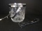 Lead Crystal Ice Bucket Diamond & File Design w/ Tongs