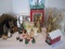 Christmas Lot - Nativity, 2 Tin Gilt Angel Figures 10 3/4