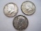 3 - 1964 Kennedy Half Dollar Coins Silver Content 90% Silver Weight .3617oz.