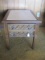 Transitional Mid-Century Design 1 Drawer End Table w/ Faux Marble Top