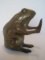 Whimsical Brass Weighted Figural Frog Bookend/Door Stop