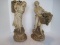 Vintage Pair Marwal Ind. Chalkware Statues Peasant Boy & Girl w/ Harvest Baskets