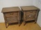 Pair - Drexel Furniture Mid-Century Night Stands w/ Dovetail Drawer Over Louver Panel Doors