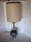 Mid-Century Modern Table Lamp Panel Sphere Front on Brass Finish Base