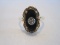 Stamped P 10k Filigree Onyx Ladies Ring w/ Accent Stone