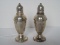 Pair - Garden Silversmiths Ltd. Sterling Slat & Pepper Shakers on Plinth Weighted Base