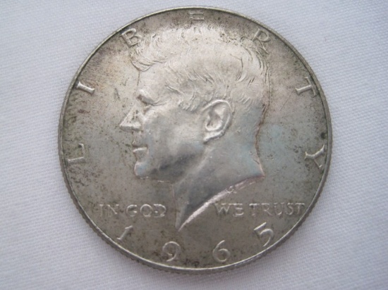1965 Kennedy Half Dollar Coin Silver Content 40% Silver Weight .1479oz.
