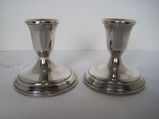 Pair - Towle Sterling Candle Sticks Reinforced & Weighted Base