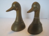 Pair - Brass Duck Head Bookends