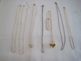 7 Herringbone, Link & Other Style Necklaces Stamped 14k, 925, K14585, Etc.