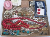 Lot - Designer Costume Jewelry Kim Rogers, Roman, Avon & Other, Garnet Color 925 Pendant