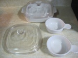 Lot - Corningware White Bakeware 2 Grab-It-Soup Bowls 0.4l