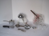 Lot - Vintage Kitchenware Pyrex Measuring Cups, Juice King Juicer, Hand Beater, Ice Pic, Etc.