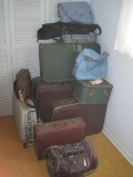 Lot - Vintage Luggage, Suitcases & Travel Bags American Tourist, J.C. Higgins, Etc.