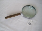 Vintage Large Magnifying Glass w/ Wood Tone Handle by Private Eye