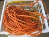 2 Electric Extension Cords Orange/Yellow