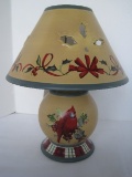 Lenox Earthenware Winter Greetings Pattern Cardinal Red Bird/Holly Design candle Lamp