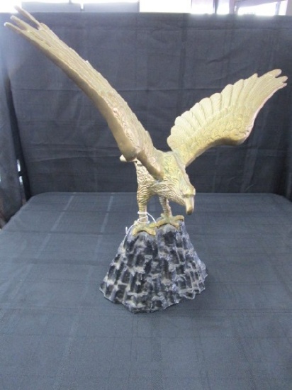 Brass Eagle on Tin/Mountain Top Base 20" Wing-To-Wing