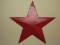 Chic Red Tin 5 Point Long Star Wall Pocket Planter Antiqued Patina