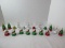 Lot - 19 Mid-West Novelty Lighted Mini Snow Globes Christmas Trees & Fiber Optic Trees