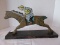 Equestrian Folk Art Style Hand Carved Wooden #2 Jockey & Racing Horse Figure