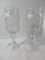 Pair - Ball Mason Jar Pedestal Candle Holders Fruit Medallion Design