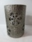 Shea's Wildflower Co. Simulated Textured Cast Iron Lantern Pierced Snow Flakes Design