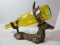 Cast Iron Buck Deer Wine Bottle Holder Antiqued Gilted Patina