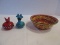 Lot - Global Crafts Hand Made Ornately Embellished Design Bowl 1 7/8