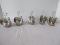 5 Resin Figural Turkey Place Card Holders Silver Tone Finish