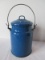 Enamel Blue Graniteware Milk Pail Can w/ Lid & Handle