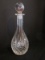 Crystal Decanter Diamond & Vertical Lines Pattern w/ Sphere Stopper