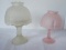 Lot - Frosted Pink/White Fairy Lamps Pink 5 1/4