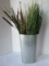 Shea's Wildflower Co. Galvanized Wall Flower Bucket w/ Greenery Cat Tails & Grass